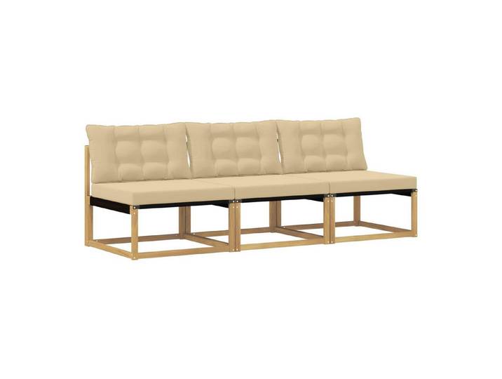 vidaXL Sofaelement Outdoor Mittelsofa Massivholz Weiß