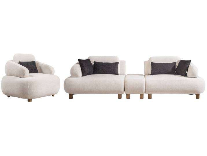 Villa Möbel Polstergarnitur Barcelona, (Set, Set besteht aus: 4 Sitzer+Sessel), Hand Made Qualtiy, pflegeleichter Mikrofaserstoff