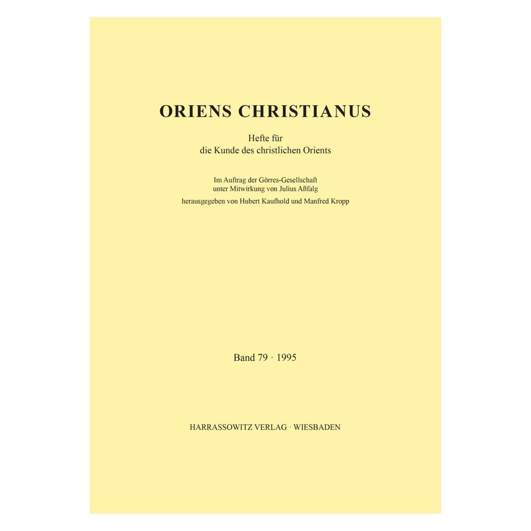 Harrassowitz Oriens Christianus 79 (1995) (Englisch, Softcover, Hubert Kaufhold, Manfred Kropp) (55596679)