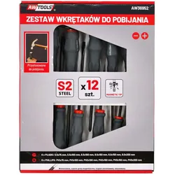 Awtools, Schraubenzieher, ZESTAW WKRĘTAKÓW DO POBIJANIA 12szt.