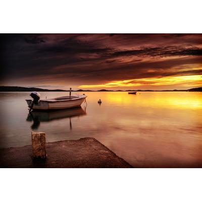 Fototapete PAPERMOON "SEE-NATUR LANDSCHAFT MEER SONNENUNTERGANG WOLKEN HIMMEL", bunt, B:2,5m L:1,86m, Vlies, Tapeten