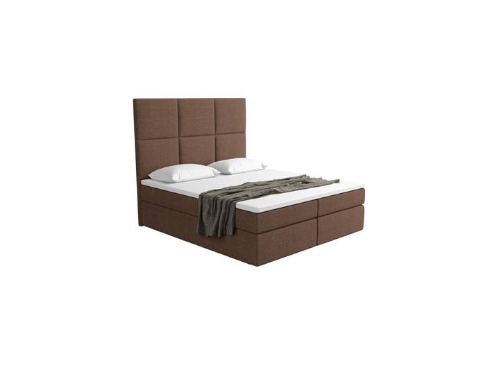 Design Boxspringbett „Maravella“ mit Ablagefach, Webstoff Braun Strukturstoff Braun BLOOMINGLOFT Collection