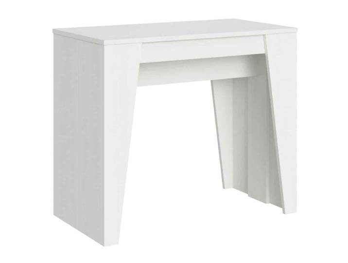 Console extensible 90x48/204 cm effet bois frêne blanc