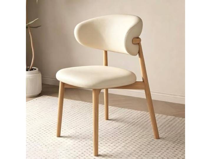 FCZVWPR Esszimmerstühle Aus Massivem Holz, Gepolsterter Küchenbeistellstuhl Armloser Esszimmerstuhl Aus Der Mitte Des Jahrhunderts, For Esszimmer Und Wohnzimmer(Khaki)