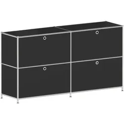 viasit Sideboard »System 4« - 4 geschlossene Fächer schwarz, 152.9x40.4 cm
