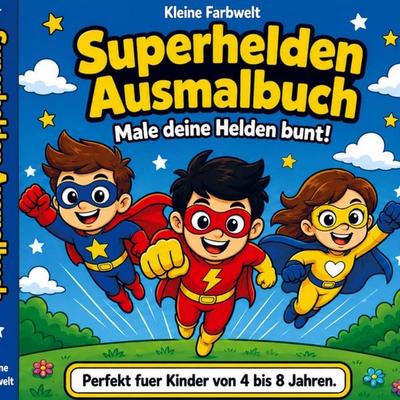 Superhelden Ausmalbuch, Taschenbuch von Kleine Farbwelt, Bookmundo, 978-94-038-9521-5