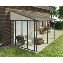 Palram - Canopia   Seitenwand für 3m Tiefe Terrassenüberdachung, anthrazit