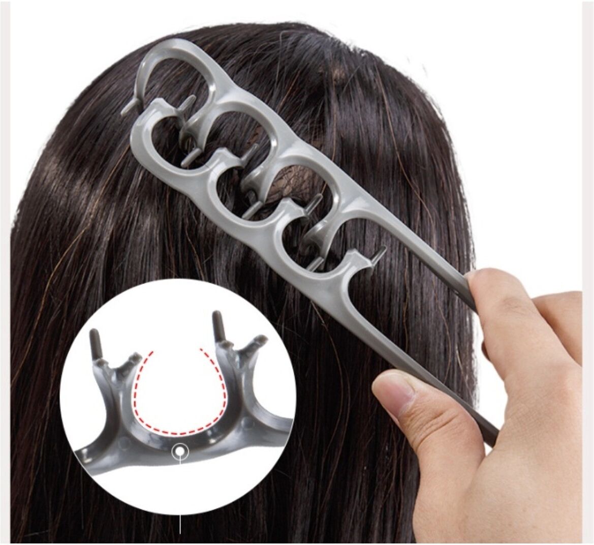 INF Ensemble de peignes pliants 2-en-1 - Peigne texturé volumisant et peigne pliant à dents doubles pour cheveux fins et plats, Gris
