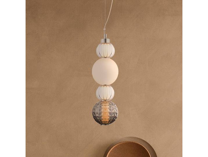 Maytoni Glas Hängelampe Collar, chrom / silber, für Wohn- / Esszimmer, Glas, Modern, Pendelleuchte