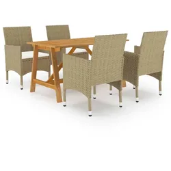 vidaXL 5-tlg. Garten-Essgruppe Beige