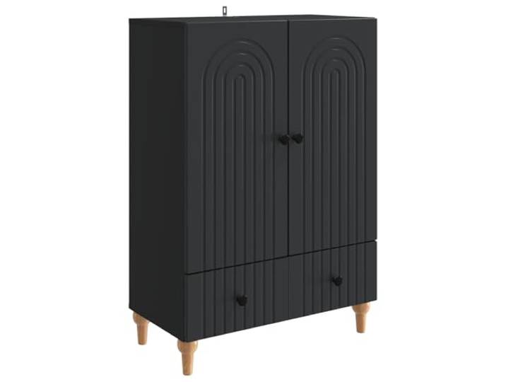 Sideboard Schwarz 66 x 34,5 x 95 cm Holzwerkstoff Schwarzes Sideboard, Holzwerkstoff, Regale, Schubladen, Scharniere, Wohnzimmer, Esszimmer, Homeoffice
