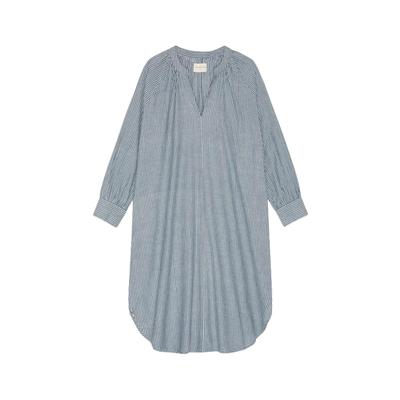 Jerseykleid MOSHI MOSHI MIND "moshi moshi mind Dress above", Damen, Gr. S, Normalgrößen, blau (sea blau, weiß), Obermaterial: 100% Baumwolle, Kleider Jerseykleid