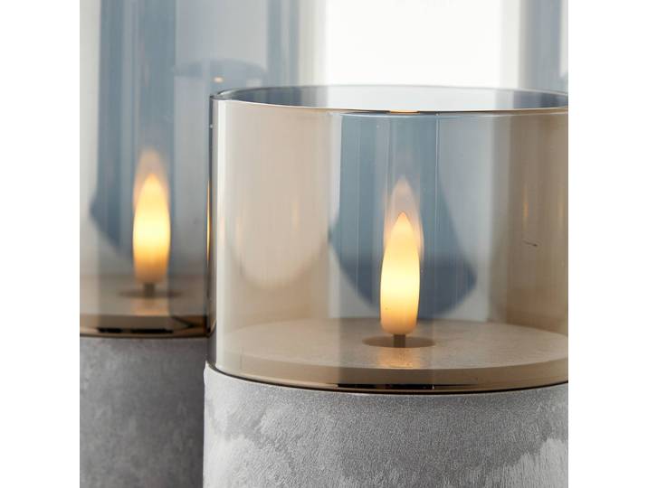 Brilliant LED Tischlampe Bougie, alu / grau / zink, für Wohn- / Esszimmer, Glas, Modern, LED Tischlampe