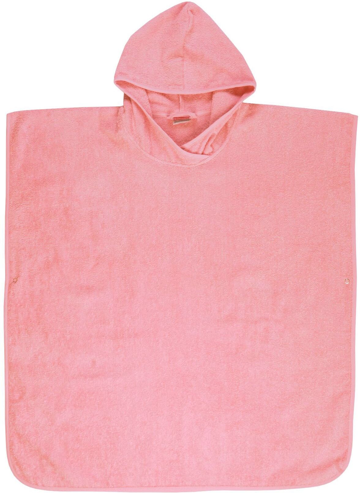 Badeponcho WÖRNER "Badeponcho Uni" Gr. M, rosa (erika), L:80cm, Baumwolle, Hausmäntel, Badeponcho, maschinenwaschbar, trocknergeeignet