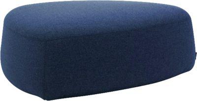 Polstermöbel Leyform GOGO Pouf, groß, oval, B 1240 x T 1090 x H 440 mm, mit Gleitern, Stoffbezug, dunkelblau