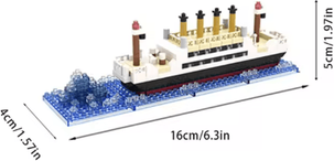 Inspire Picks Micro Particle Building Block Titanic Cruise Ship Model Giant Assembly Puzzle Toy For Kids 607pcs