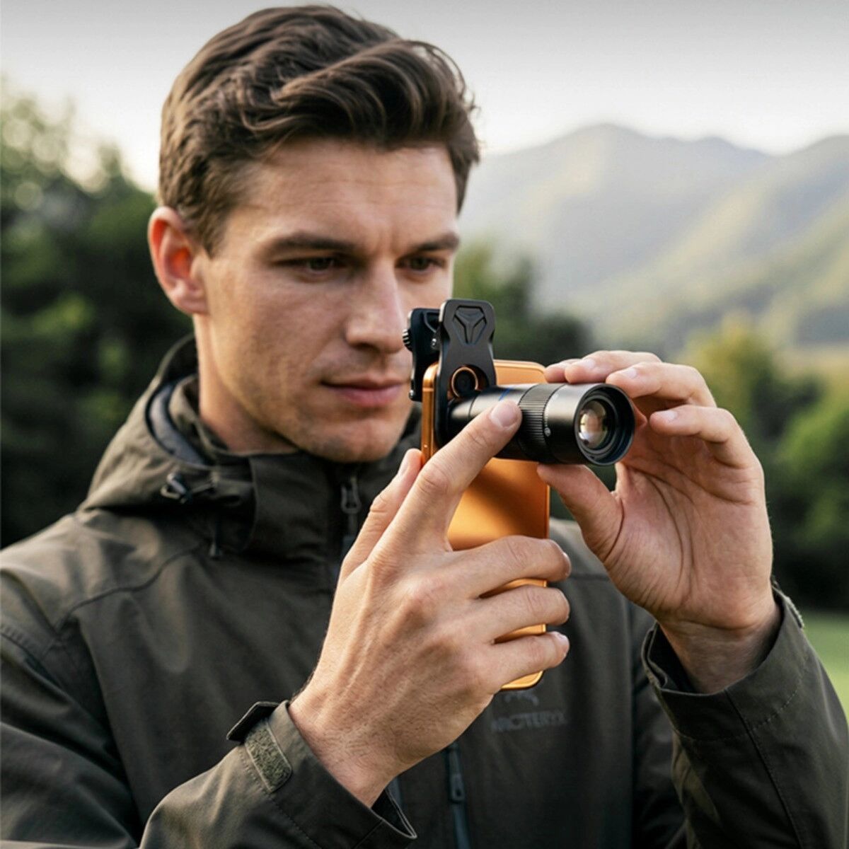 INF Téléobjectif optique 6x pour smartphone, fixation filetée 17 mm et pince universelle
