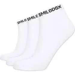 SMILODOX Sneaker Socken 3er Pack 3er Sneaker Socks, Größe 43 - 46 in Weiß / Weiß / Weiß Weiß / Weiß / Weiß
