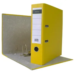 Midori 100 x Ordner A4 8 cm PP Kunststoff Gelb Aktenordner Briefordner Breit 80 mm