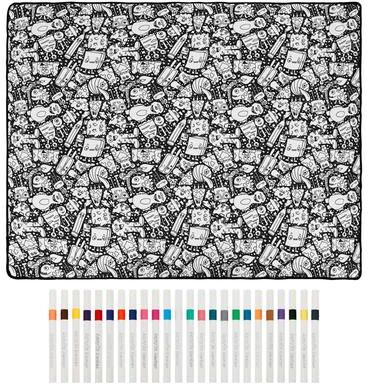 Shop Station DIY Coloring Blanket With Fabric Markers Color Your Own Blanket For Creative Fun & Cozy Comfort b