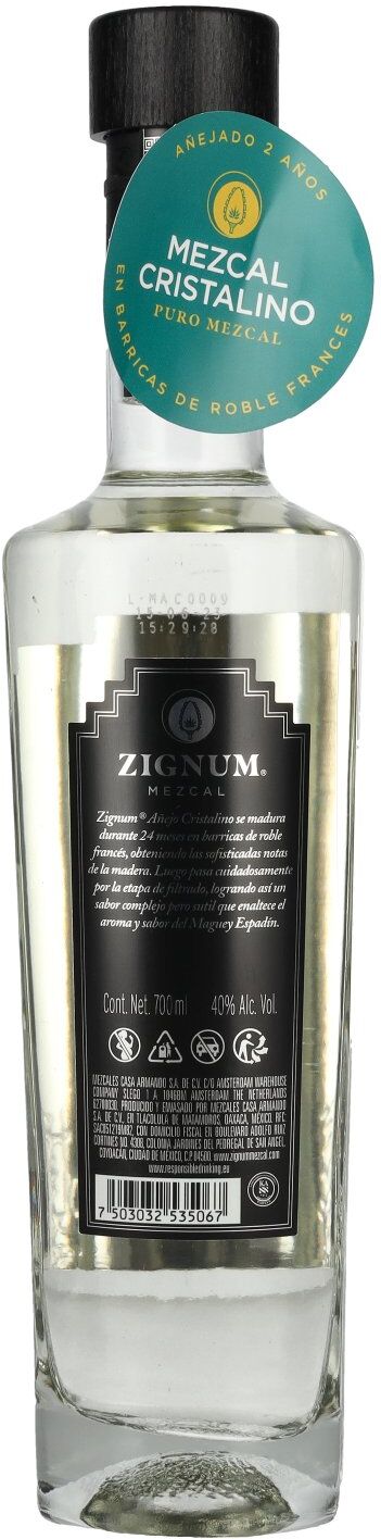 Zignum Mezcal Añejo Cristalino 100% Agave Angustifolia DOP 40% Vol. 0,7l