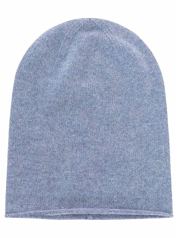 Zwillingsherz Kaschmir-Beanie in Blau - onesize