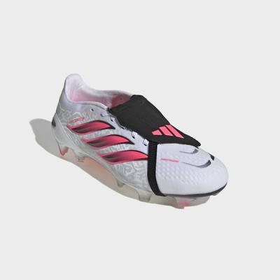Fußballschuh ADIDAS PERFORMANCE "PREDATOR PRO, FESTE BÖDEN, UMSCHLAGBARE ZUNGE", Herren, Gr. 39, pink (cloud weiß, solar turbo, core schwarz), Synthetik, Textil, Schuhe Fußballschuh, Außensohle für Rasen und feste Böden