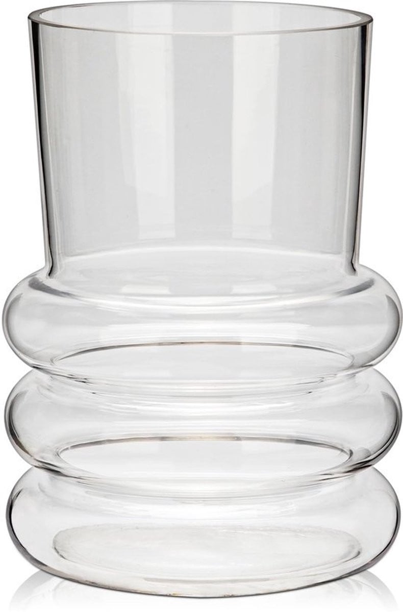 Glazen Cilindervaas - Rond Transparant - Hoogte: 18 cm