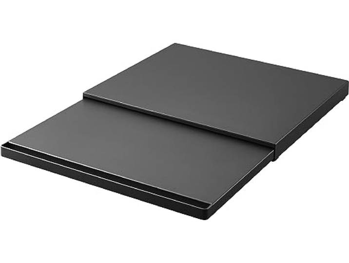 YAMAZAKI 2106 Tower Sliding Countertop Tray\, Black\, Steel/Polypropylene/Silicone\, 45 x 3964.5 x 4 cm