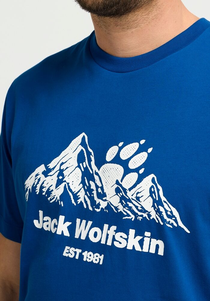 Kurzarmshirt JACK WOLFSKIN "CAREFREE T M", Herren, Gr. S (48), blau (jw, blauorchid), Obermaterial: 100% BAUMWOLLE, Shirts Kurzarmshirt