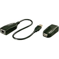 USB 2.0 Cat.5/6 Extender, USB-Extender schwarz, 50m