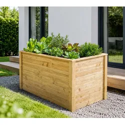 Westmann Larius 115 | Garten Hochbeet aus Holz | Lärchenholz | 115x65 cm - Natur