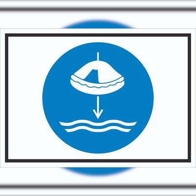 HB-Druck Rettungsfloß fieren beim Aussetzvorgang Symbol Schild A2 (420x594mm)