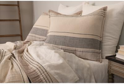 Amity Home Raj Cable Knit, Cloud Cream, Coverlet