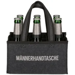 Gravidus Flaschentasche Grau Filz 6 Fächer Männerhandtasche Tragetasche