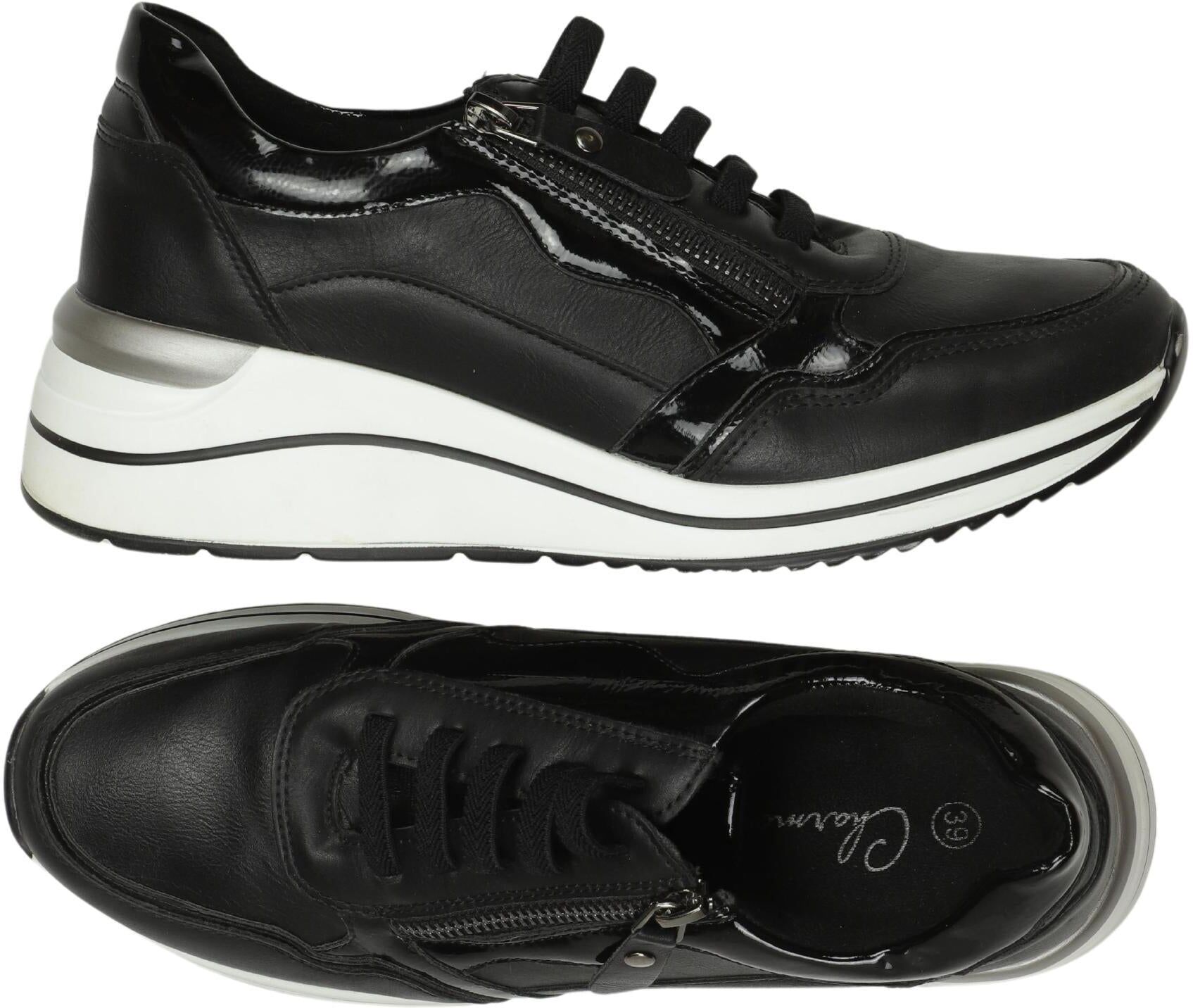 Charme Damen Sneaker, Schwarz, Gr. EU 39, Kunstleder - Second Hand