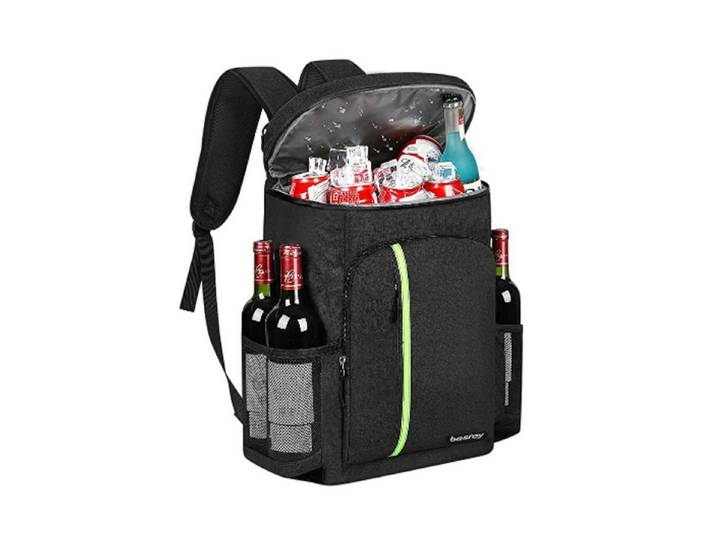 LuxusKollektion Kühltasche Thermo Rucksack 30l isoliert Lebensmittel Camping Schwarz