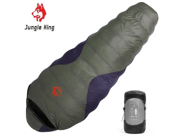 JUNGLE KING CY660 4 saisons 3 types d'épaisseur Camping voyage randonnée duvet de canard blanc plume rempli momie vers le bas sacs de couchage