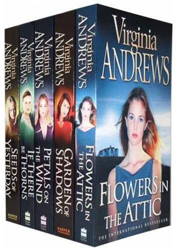 HARPERCOLLINS Virginia Andrews Dollanganger Collection 5 Books Set   Flowers in the Attic, Petals on the Wind, If There Be Thorns, Seeds of Yesterday & Garden of Sh