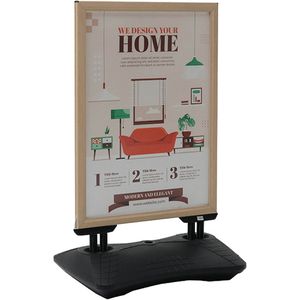 Update-Displays Kundenstopper WindPro Holzoptik, DIN A1, 40 mm Profil, schwarz