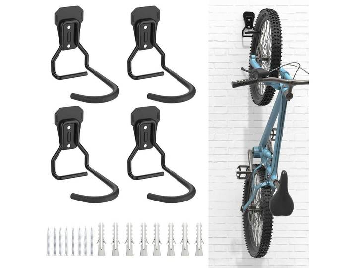Fahrradhalterung 4-teiliges Set Schwarz, Metall, 14x9.5x16 cm, Freizeit & Co, Sport & Fitness, Fahrräder, Fahrradzubehör