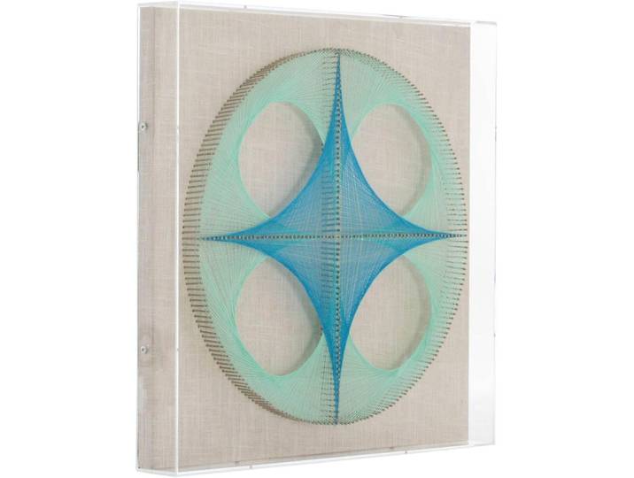 Wandbild KAYOOM Happiness , blau (farbe bild(er): blau), B:45cm H:45cm T:6cm, MDF, Bilder, Wandbild, 45cm x 45cm