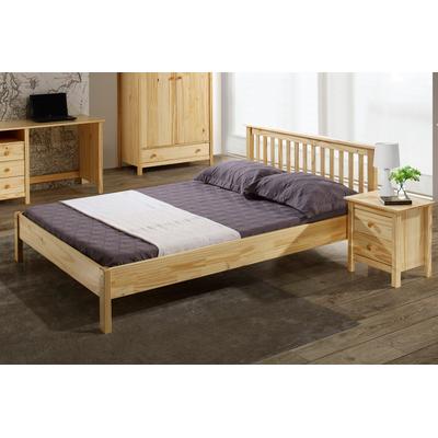 Bettgestell MÖBILIA, beige (natur, natur, natur), B:193cm H:80cm L:209cm, Kiefer massiv, Betten, Bettgestell, gefertigt aus massivem Kiefernholz