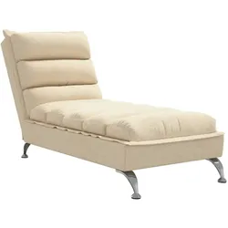 vidaXL Chaiselongue mit Kissen Creme Stoff