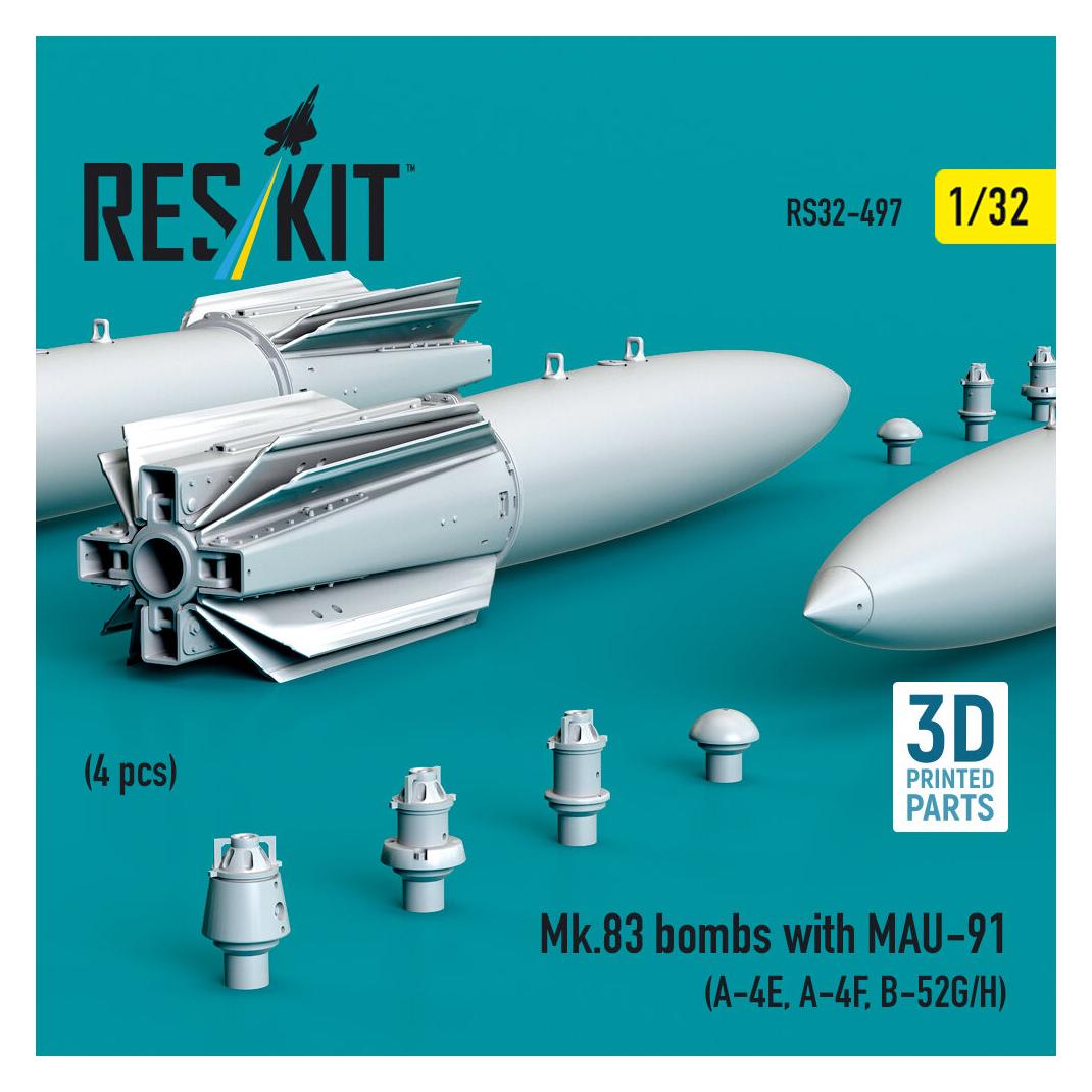 ResKit Mk.83 bombs with MAU-91 (4 pcs) (A-4E, A-4F, B-52G/H) (3D printed) (RS32-0497)