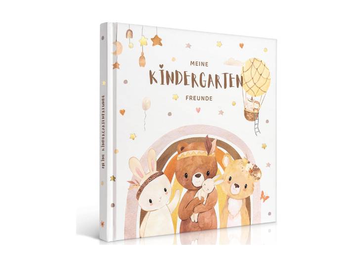 Tagebuch Eulentaler Boho , bunt (beige, gold), Notizbücher, Tagebuch, Liebevolles Freundealbum für Kita-Erinnerungen