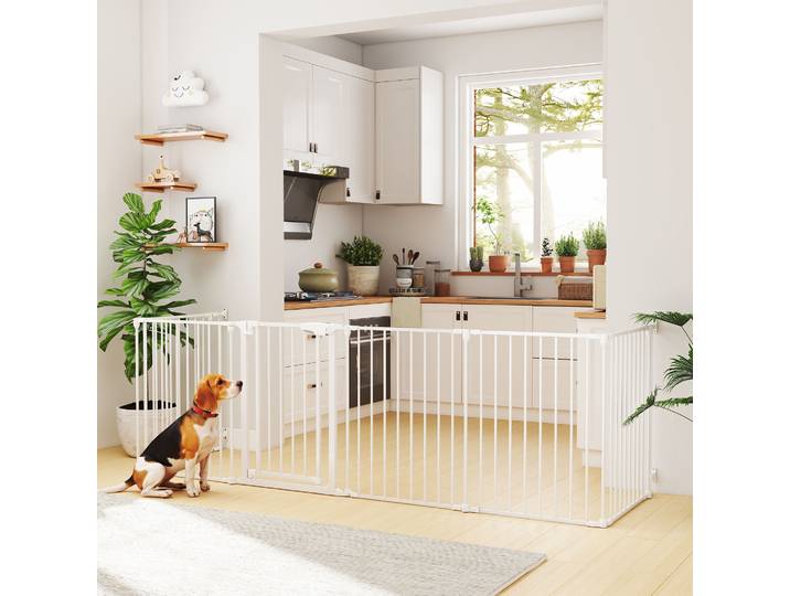 PawHut Barrière Métal Pliable 6 Panneaux 61x75cm Noir