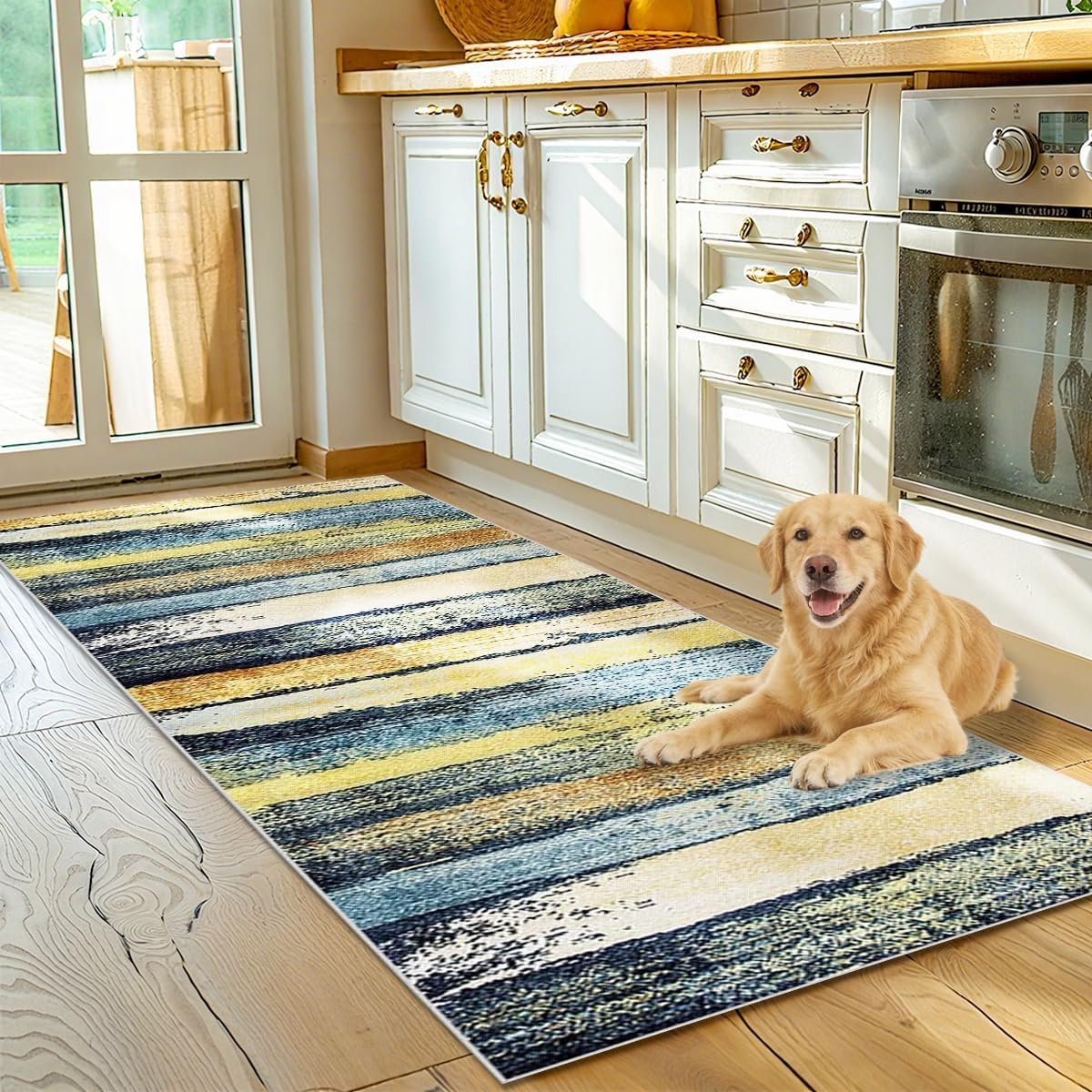 Vloerkleed Runner met Vintage Patroon voor Gang, Keuken of Woonkamer, Antislip, Breedte: 60 cm