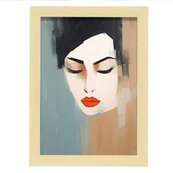 POSTER Lady Malika Blatt A4 Rahmen Aus Hellem Holz