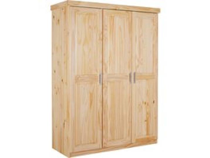 INTER LINK Armoire à vêtements en pin massif, veines naturelles (3 portes, crème)